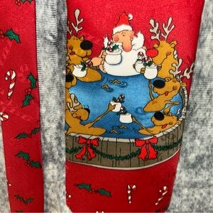 Hallmark Red Christmas Tie with Santa and Reindeer